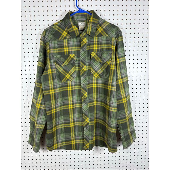 L.L Bean mid weight button down flannel shirt size L - Picture 1 of 7